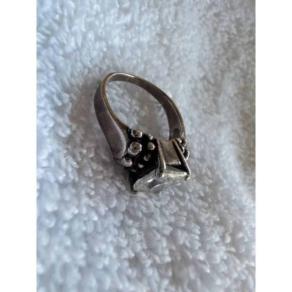 Vintage Sterling Silver Ornate Cocktail‎ Ring - Size 7.5